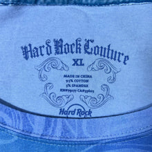 Load image into Gallery viewer, Hard Rock Couture "Hard Rock Cafe Orlando" Blue Tie Dye Y2K Tourist Stretch T-Shirt
