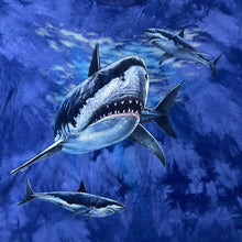 Load image into Gallery viewer, Vintage Harlequin Shark Ocean Marine Wildlife Blue Tie Dye T-Shirt
