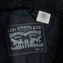 Load image into Gallery viewer, Levi's Red Tab Black Sherpa Deep Pile Fleece Zip Bomber Jacket
