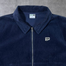 Load image into Gallery viewer, Puma Classic Mini Logo Navy Blue Corduroy Cord Zip Bomber Jacket
