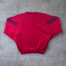 Load image into Gallery viewer, Vintage Adidas Three Stripe Embroidered Mini Logo Red Crewneck Sweatshirt
