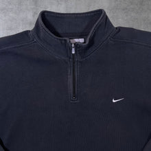 Load image into Gallery viewer, Early 00's Nike Classic Faded Black Mini Swoosh Logo 1/4 Zip Pullover Sweatshirt
