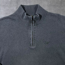 Load image into Gallery viewer, Barbour Classic Grey Embroidered Mini Logo Cotton 1/4 Zip Sweater Jumper
