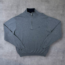 Load image into Gallery viewer, GANT Classic Grey Embroidered Mini Logo 1/4 Zip Cotton Sweater Jumper
