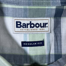 Load image into Gallery viewer, Barbour "Regular Fit" Green White Mix Plaid Check Short Sleeve Cotton Shirt
