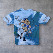 Load image into Gallery viewer, Early 00's WXY Monster Anime Manga Graphic Blue Mix Polyester Shirt
