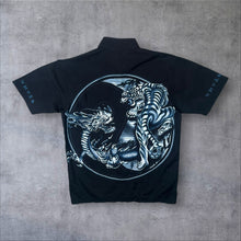 Load image into Gallery viewer, Early 00's Freewear Goth Y2K Dragon Tiger Yin Yang Black Polyester Shirt
