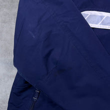 Load image into Gallery viewer, Early 00's Nike Classic Navy Blue Mini Logo Fleece Lined Windbreaker Bomber Jacket

