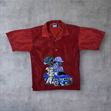 Load image into Gallery viewer, Early 00's Blue Blend Y2K Hip Hop Cartoon Graphic Red Short Sleeve Shirt
