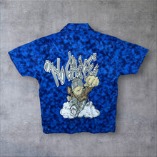 Load image into Gallery viewer, Early 00's No Chances Y2K Hip Hop Graffiti Graphic Blue Polyester Short Sleeve Shirt
