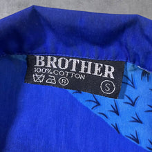 Load image into Gallery viewer, Early 00's Brother Goth Y2K Dragon Patterned Blue Cotton Short Sleeve Shirt

