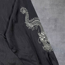 Load image into Gallery viewer, Early 00's XPS Goth Y2K Dragon Graphic Black Polyester Cotton Long Sleeve Shirt
