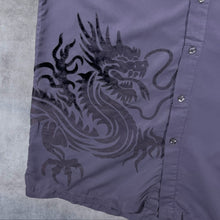 Load image into Gallery viewer, Early 00's Identic Goth Y2K Dragon Graphic Grey Layered Long Sleeve Shirt
