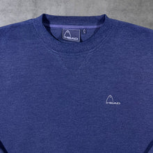 Load image into Gallery viewer, Vintage Head Classic Blue Embroidered Mini Logo Crewneck Sweatshirt
