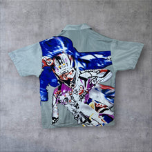 Load image into Gallery viewer, Early 00's Motocross Racing Biker Abstract Graphic Grey Short Sleeve Shirt
