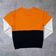 Load image into Gallery viewer, FILA Mini Logo Orange Black White Colour Block Crewneck Sweatshirt
