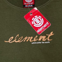Load image into Gallery viewer, Early 00’s Element Logo Spellout Skater Graphic Khaki Green T-Shirt

