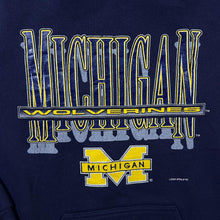 Load image into Gallery viewer, Vintage Logo 7 Michigan Wolverines College Graphic Navy Blue Hoodie
