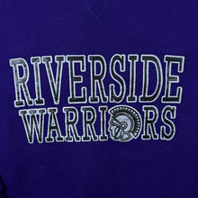 Load image into Gallery viewer, Vintage Russell Athletic "Riverside Warriors" College Made In USA Purple Sweatshirt
