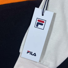 Load image into Gallery viewer, FILA Mini Logo Orange Black White Colour Block Crewneck Sweatshirt
