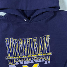 Load image into Gallery viewer, Vintage Logo 7 Michigan Wolverines College Graphic Navy Blue Hoodie
