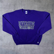 Load image into Gallery viewer, Vintage Russell Athletic "Riverside Warriors" College Made In USA Purple Sweatshirt
