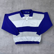 Load image into Gallery viewer, Vintage 90’s Puritan Colour Block Striped 1/4 Button Pullover Sweatshirt
