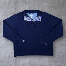 Load image into Gallery viewer, ORVIS Floral Flower Patterned 1/4 Zip Button Pullover Sweatshirt
