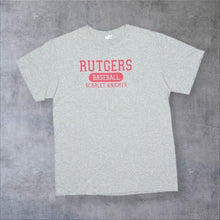 Load image into Gallery viewer, Delta Rutgers Baseball “Scarlet Knights” College Sports Graphic Grey T-Shirt
