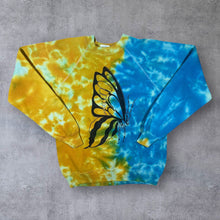 Load image into Gallery viewer, Vintage 90’s Hanes Butterfly Graphic Tie Dye Crewneck Sweatshirt
