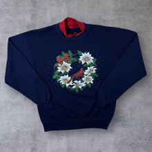 Load image into Gallery viewer, Vintage 90’s Floral Flower Wreath Bird Nature Graphic Double Collared Sweatshirt
