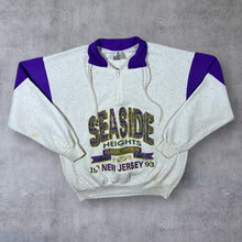 Load image into Gallery viewer, Vintage Seaside Heights (1993) “New Jersey” Souvenir Colour Block 1/4 Zip Collared Sweatshirt
