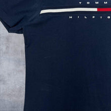 Load image into Gallery viewer, Tommy Hilfiger Classic Embroidered Big Logo Spellout Graphic Navy Blue T-Shirt
