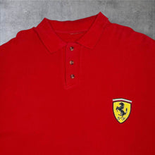 Load image into Gallery viewer, Vintage Ferrari Classic Embroidered Patch Logo Motorsports Red Short Sleeve Polo Shirt
