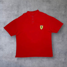 Load image into Gallery viewer, Vintage Ferrari Classic Embroidered Patch Logo Motorsports Red Short Sleeve Polo Shirt
