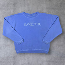 Load image into Gallery viewer, NAVY PIER “Chicago” Souvenir Spellout Graphic Crewneck Sweatshirt

