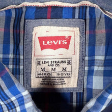 Load image into Gallery viewer, Levi's Western Style Blue Plaid Check Cotton Popper Long Sleeve Shirt
