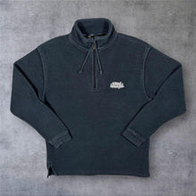 Load image into Gallery viewer, Weird Fish Navy Blue Mini Logo Macaroni Knit 1/4 Zip Sweatshirt Medium

