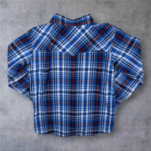 Load image into Gallery viewer, Levi's Western Style Blue Plaid Check Cotton Popper Long Sleeve Shirt
