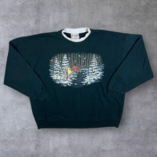 Load image into Gallery viewer, Vintage 90's Morning Sun Winter Snow Bird Nature Wildlife Graphic Sweatshirt
