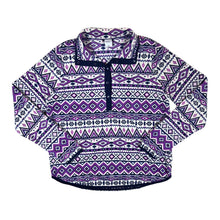 Load image into Gallery viewer, TCHIBO Crazy Abstract Aztec Patterned 1/4 Button Pullover Fleece Sweatshirt
