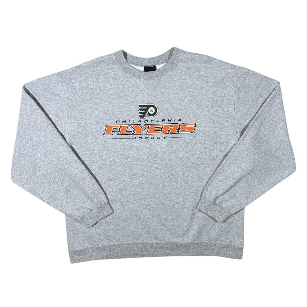 Vintage Bulletin NHL Philadelphia Flyers Ice Hockey Grey Crewneck Sweatshirt