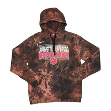 Load image into Gallery viewer, NIKE &quot;Lafayette-Jefferson Bronchos&quot; College Sports Graphic Bleach Tie Dye Pullover Hoodie
