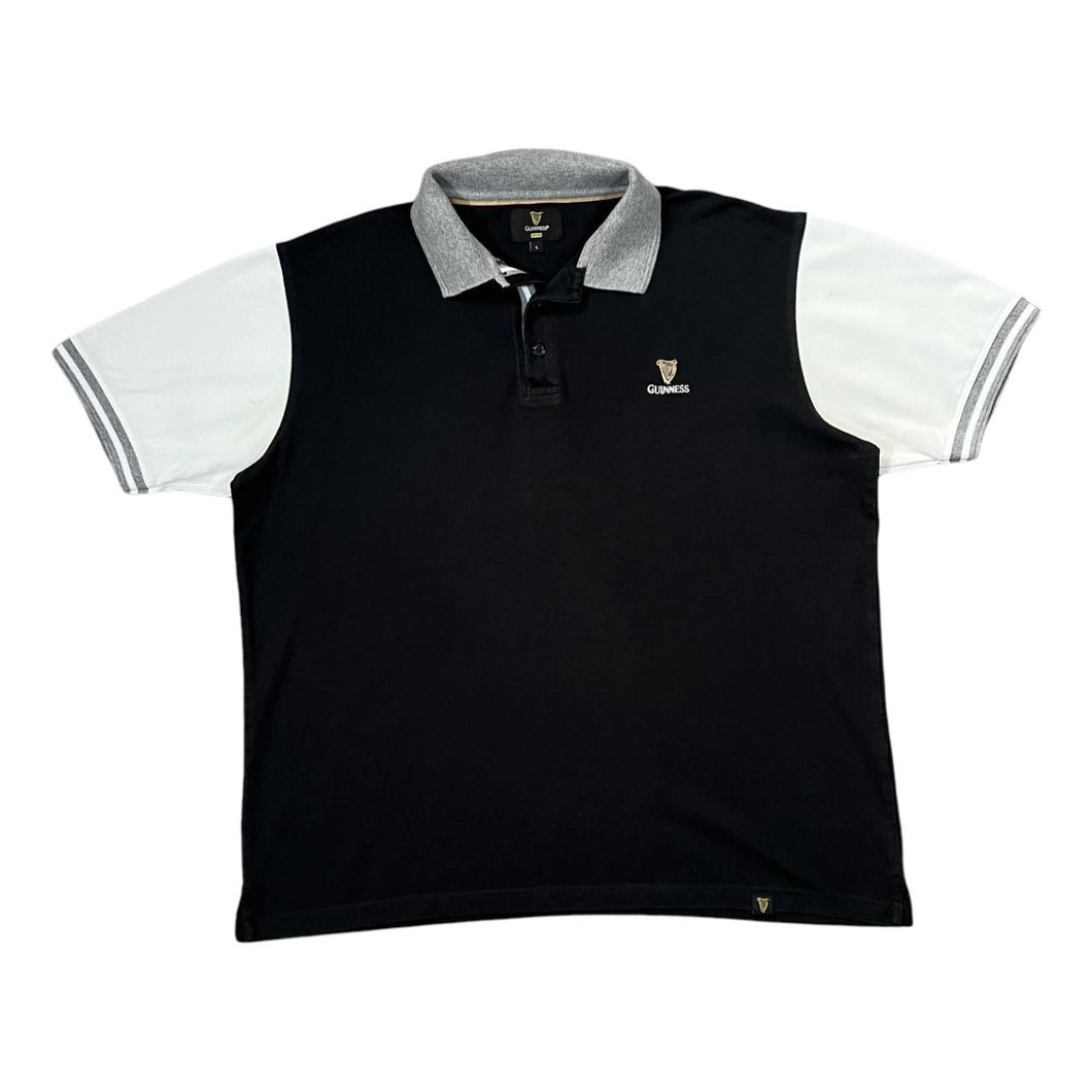 Early 00's GUINNESS Classic Embroidered Mini Logo Short Sleeve Polo Shirt