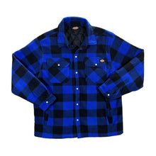 Load image into Gallery viewer, DICKIES Classic Blue Black Lumberjack Tartan Plaid Check Popper Padded Flannel Shirt Jacket
