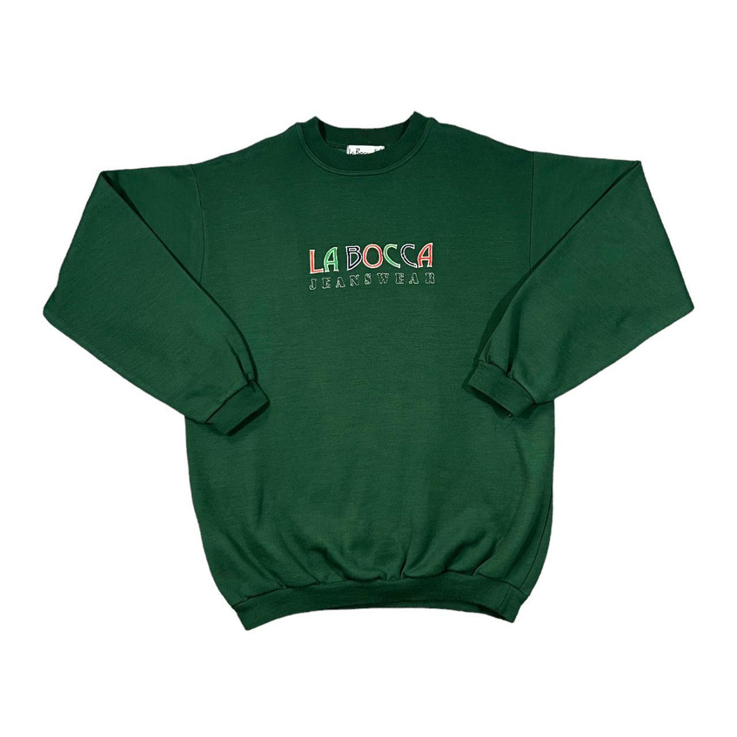 Vintage 90's LA BOCCA JEANSWEAR Embroidered Logo Spellout Crewneck Sweatshirt