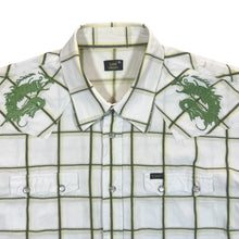 Load image into Gallery viewer, Early 00&#39;s Lee Embroidered Cowboy Western Plaid Check Popper Short Sleeve Shirt
