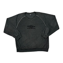 Load image into Gallery viewer, Early 00&#39;s UMBRO Classic Embroidered Big Logo Spellout V-Neck Fleece Sweatshirt
