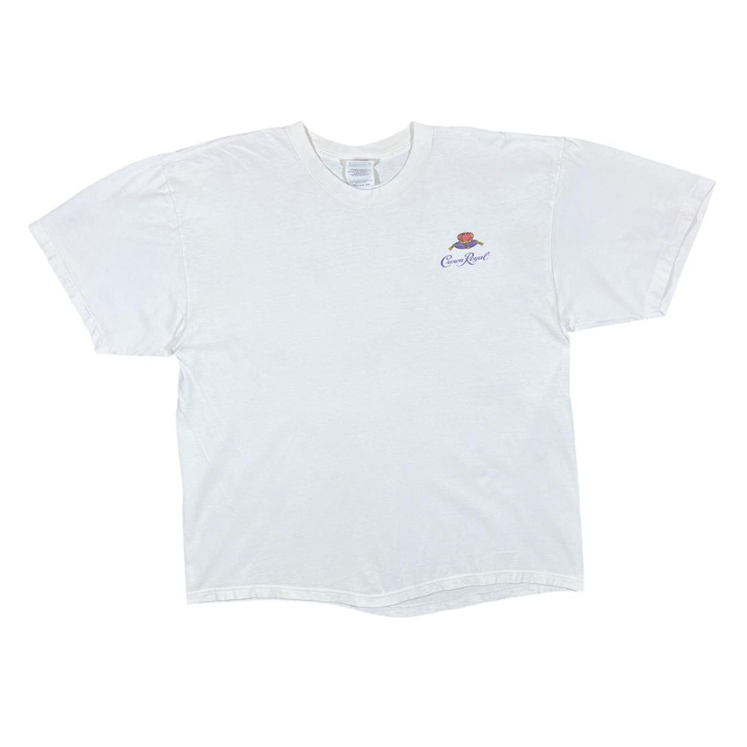 Vintage Hanes CROWN ROYALE Mini Logo Spellout Graphic White Short Sleeve T-Shirt