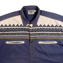 Load image into Gallery viewer, Vintage 90's John Baner Cowboy Western Style Patterned Panel Short Sleeve Shirt
